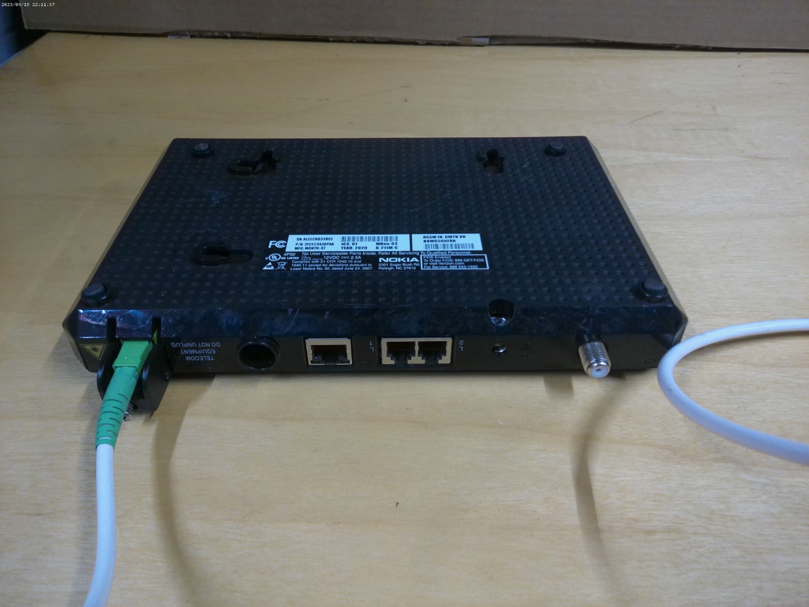 Verizon FIOS Optical Network Terminal G-211M-C Without AC adapter