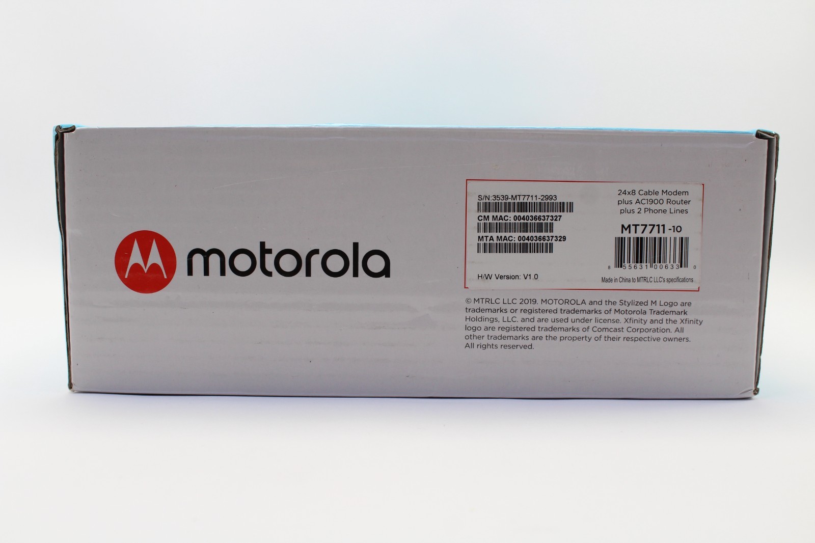 Motorola 24×8 Cable Modem + AC1900 WiFi Router + 2 Phone Line