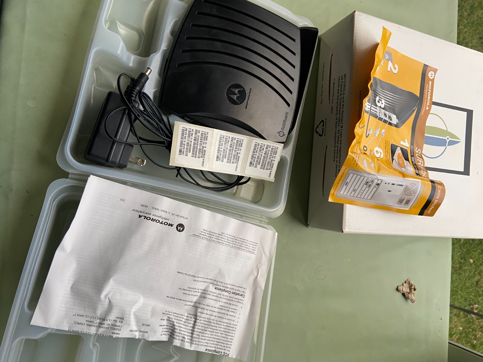 MOTOROLA SURFBOARD CABLE MODEM MODEL SB5120 W POWER CORD BOXED