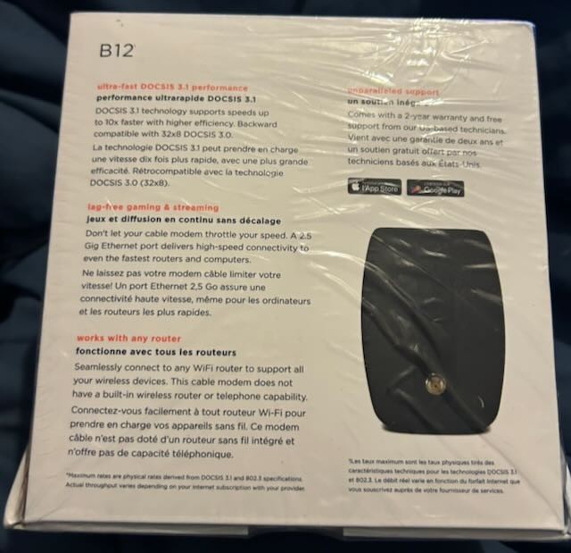 Motorola B12 32 x 8 DOCSIS 3.1 Cable Modem B12-30-10