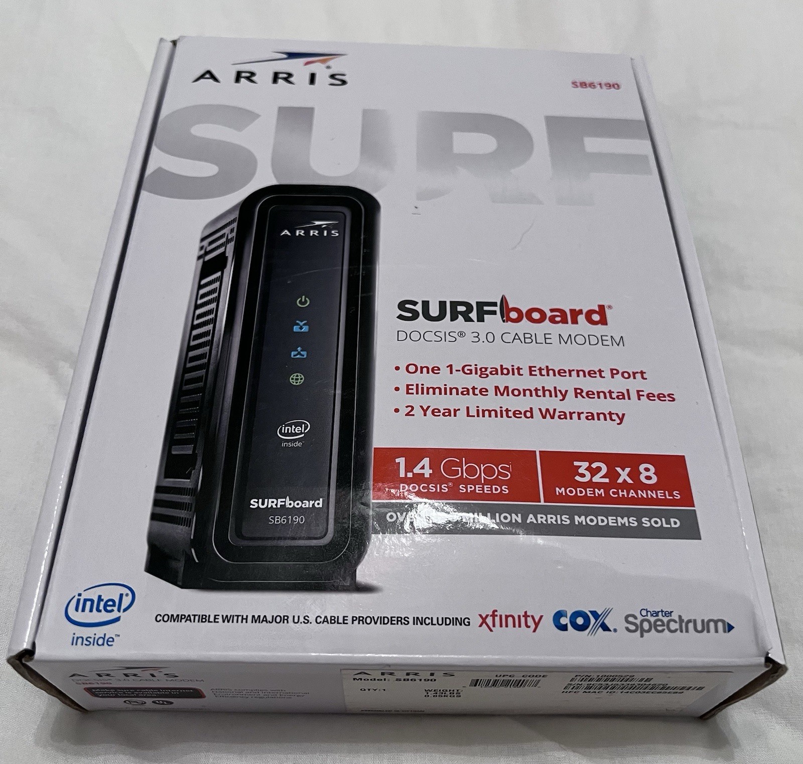 Arris Surfboard SB6190 Cable Modem DOCSIS 3.0 Cox, Spectrum, Xfinity