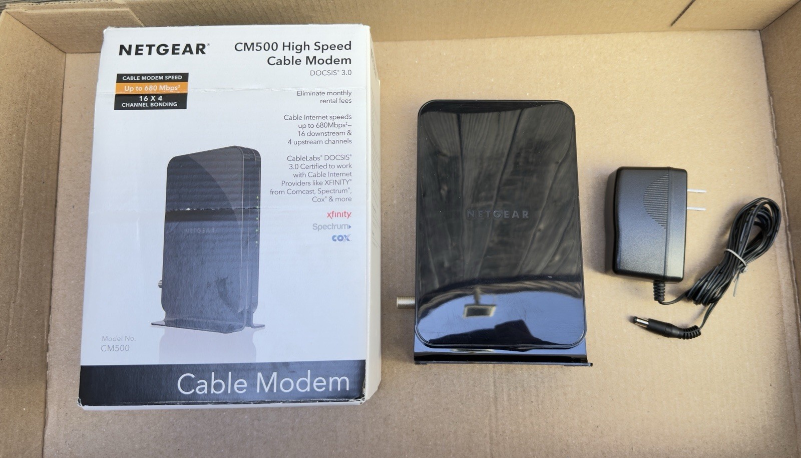 NETGEAR CM500 680Mbps DOCSIS 3.0 Cable Modem CM500100NAS