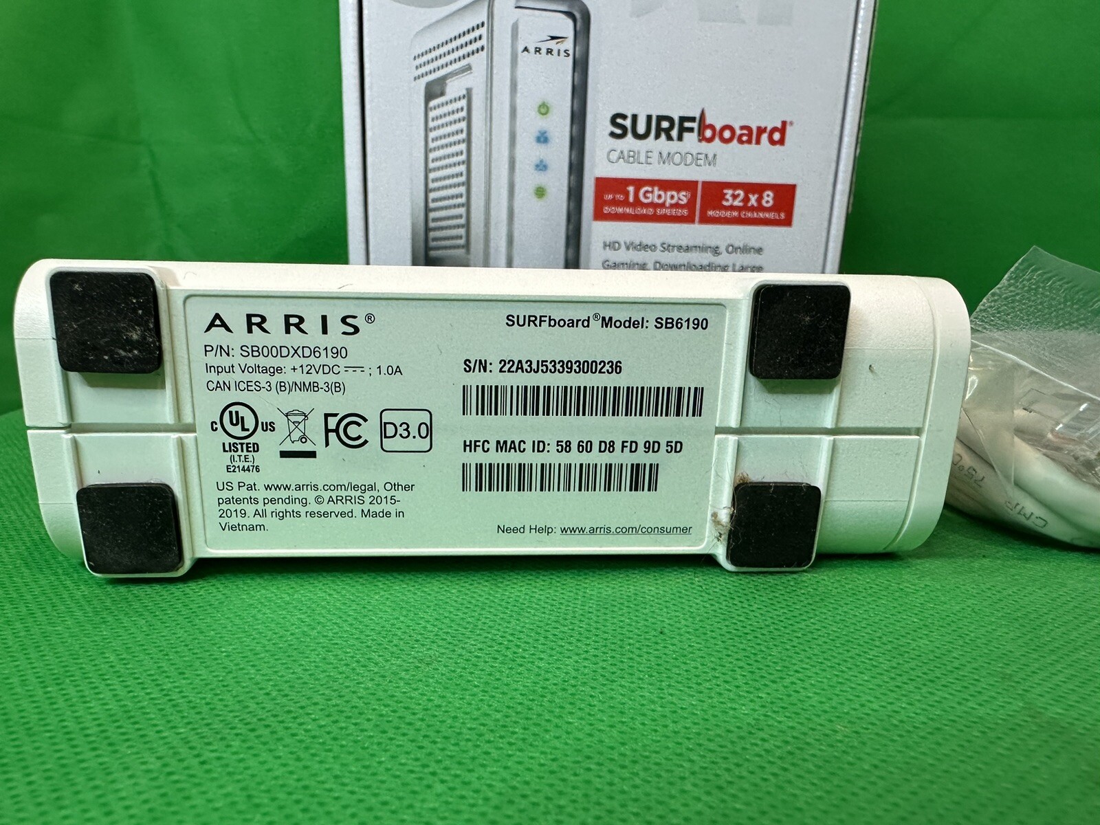 ARRIS Surfboard Cable Modem SB6190 Open As Is See Photos