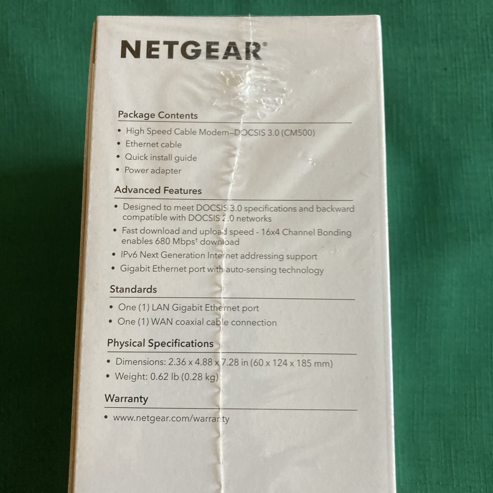 New NETGEAR CM500 16×4 DOCSIS 3.0 Cable Modem 680mbps Xfinity Spectrum Cox