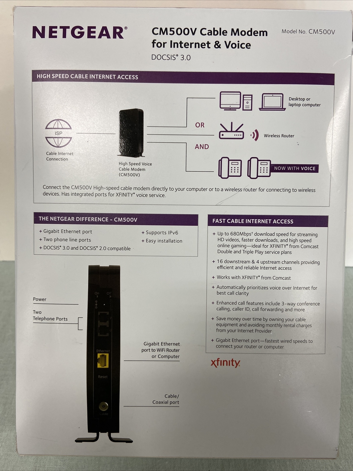 Netgear® CM500 16×4 DOCSIS 3.0 680Mbps-excellent Condition!!👍👍👍
