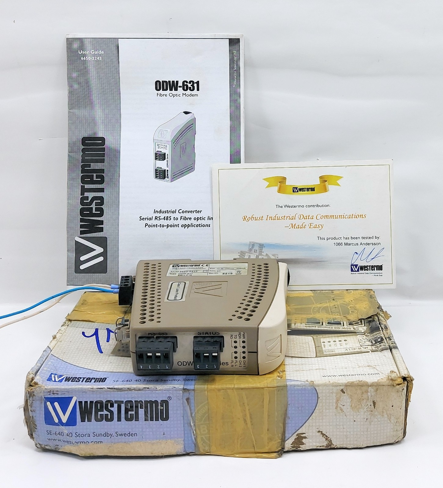 Westermo Fiber Optic Modem ODW-631 SM-LC15 RS-485 to Single Mode 3650-0210