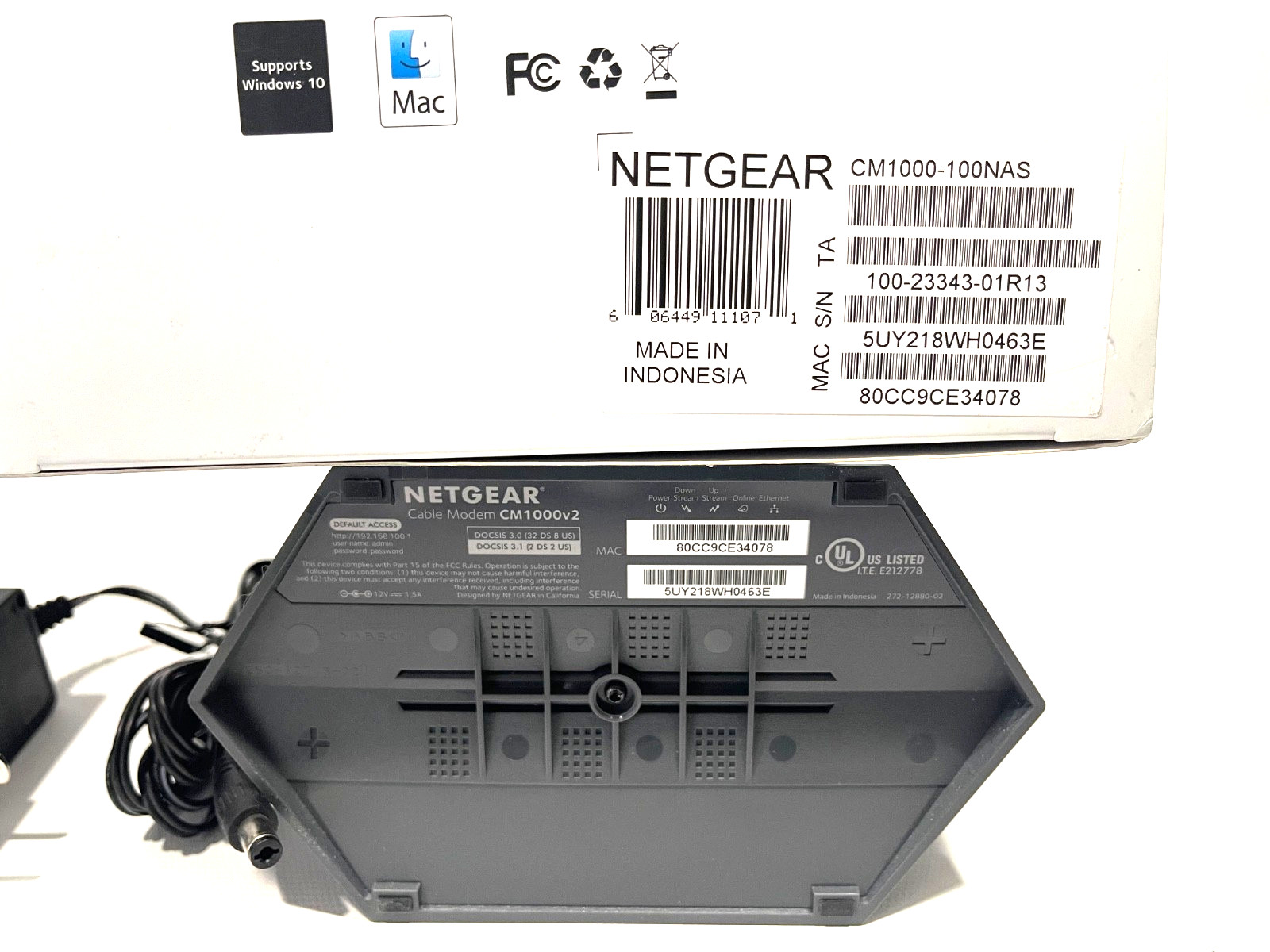 NETGEAR CM1000v2 DOCSIS 3.1 Gigabit Cable Modem NEW Open Box Fast Shipping
