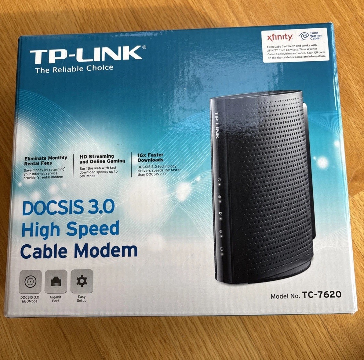 TP-Link TC-7620 Wireless N DOCSIS 3.0 High Speed Cable Modem Router New Open Box
