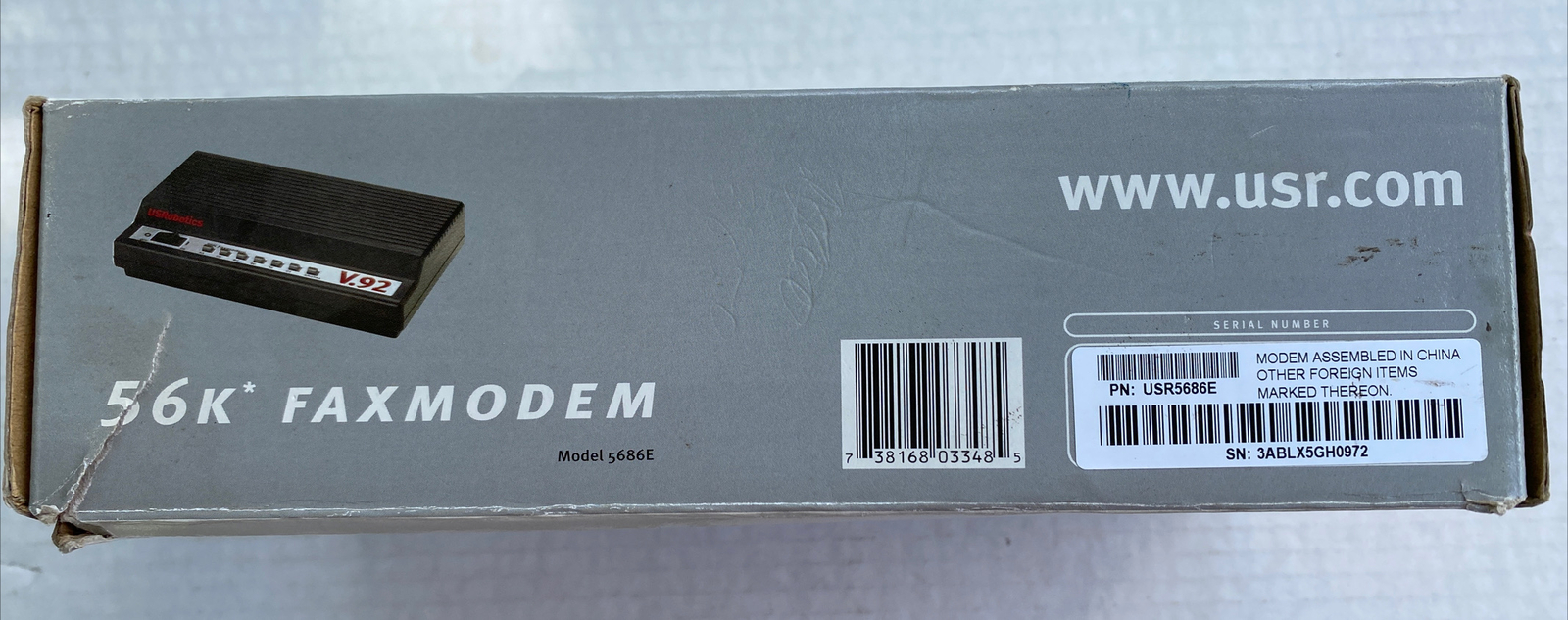 US Robotics USR Model 5686E 56K FAX Modem V.92 V.90 ITU Standard Technologies