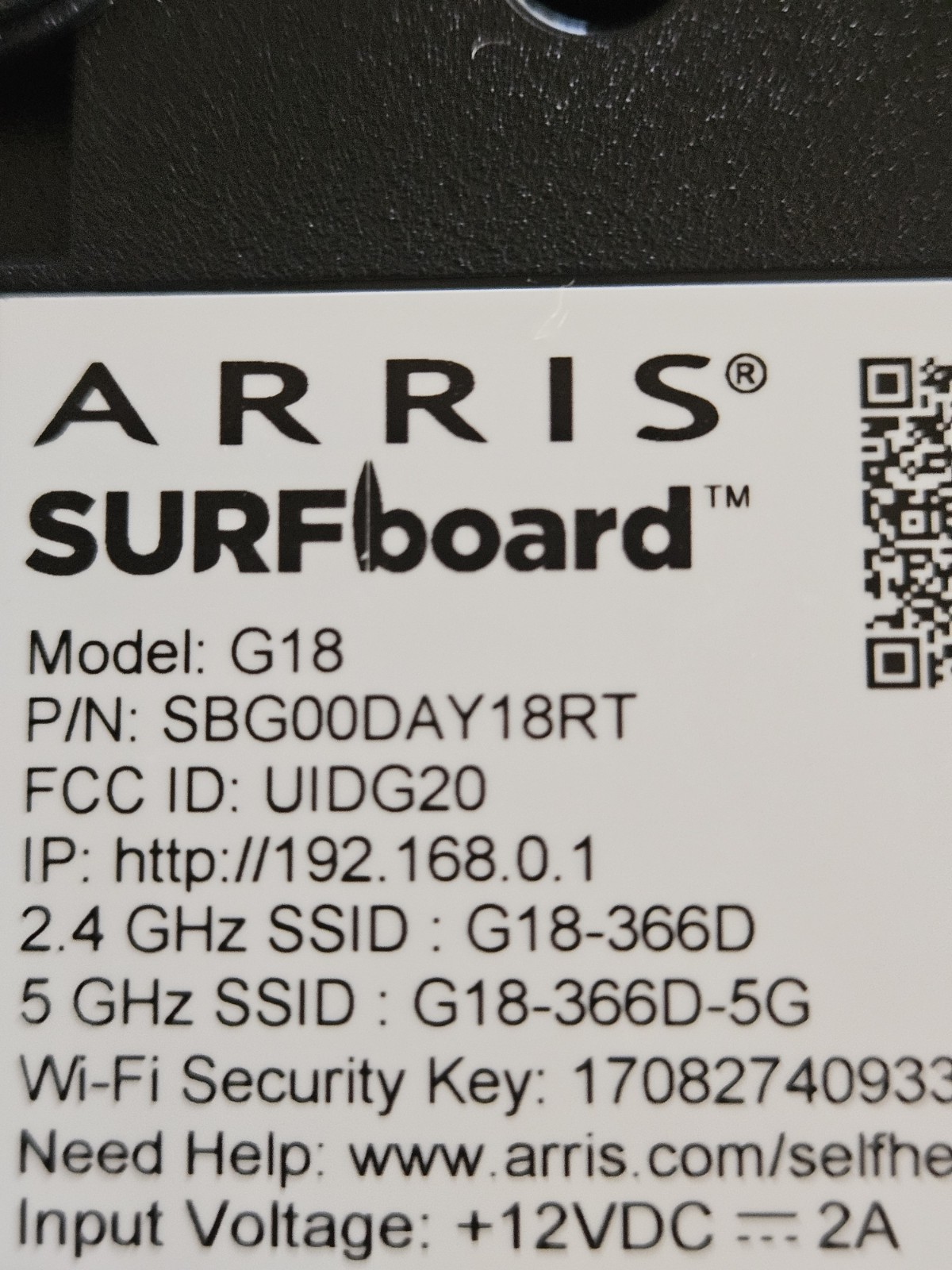 Arris G18 AX1800 WiFi 6 & DOCSIS 3.1 Cable Modem