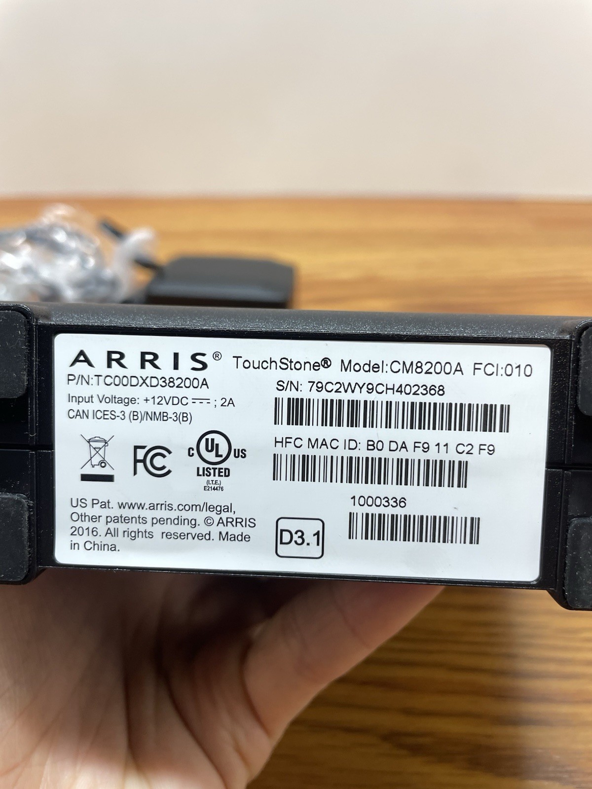ARRIS Touchstone CM8200A DOCSIS 3.1 Cable Modem