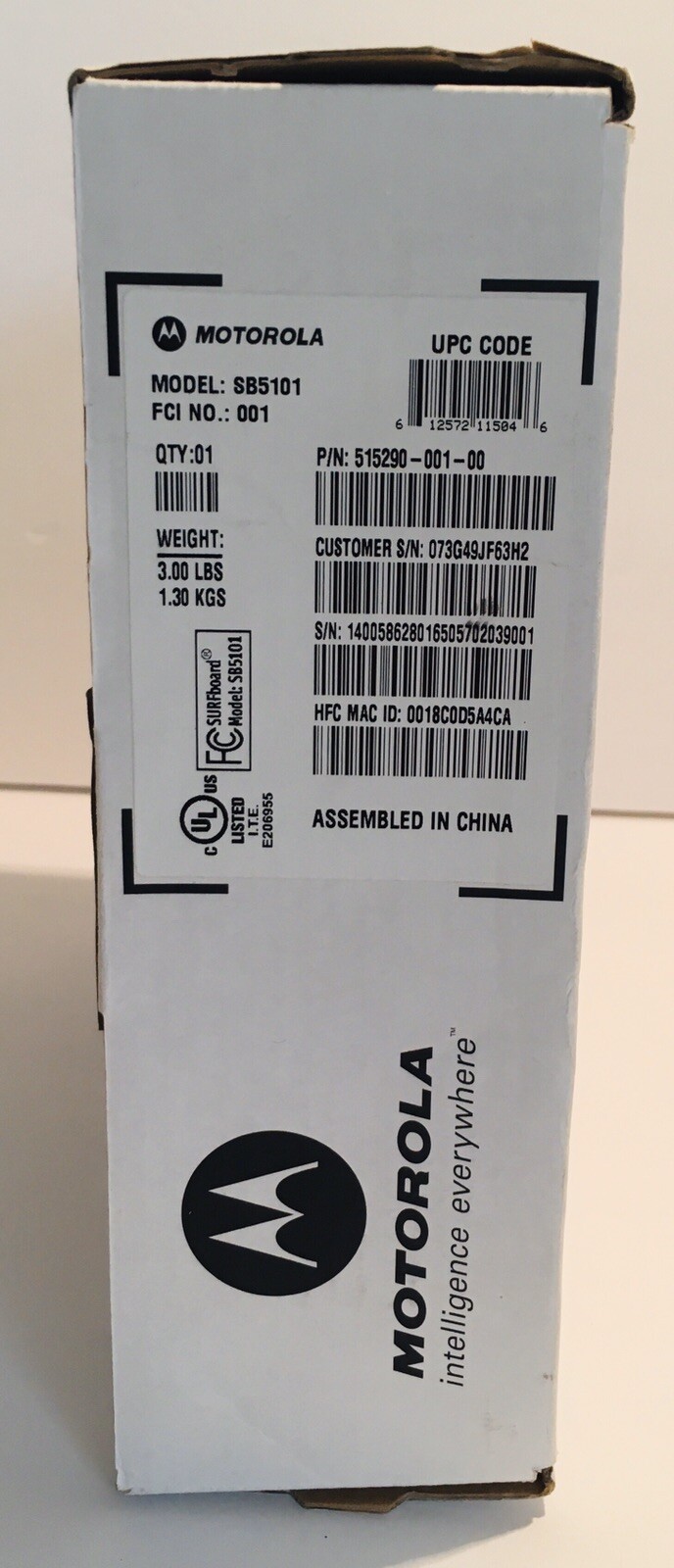 Motorola SURFboard SB5101U DOCSIS 2.0 Cable Modem New Open Box