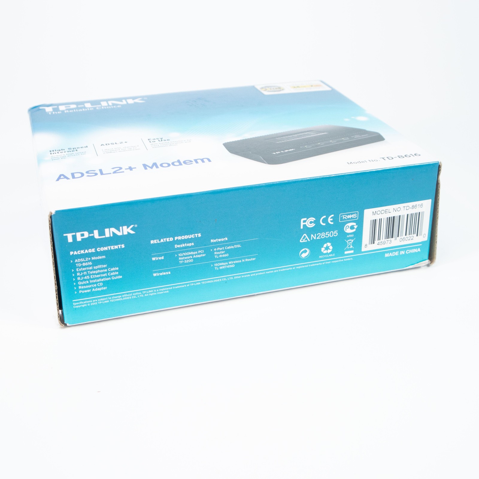 TP-Link TD-8616 External ADSL2+ Modem 10/100 Ethernet 1-Port Wired DSL Black
