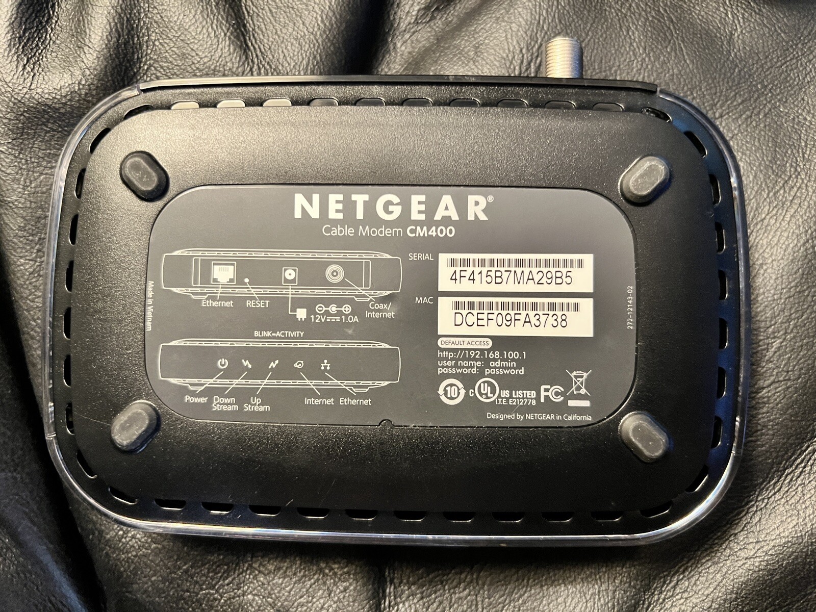 NETGEAR Cable Modem CM400 | For Cable Plans Up to 340 Mbps | DOCSIS 3.0