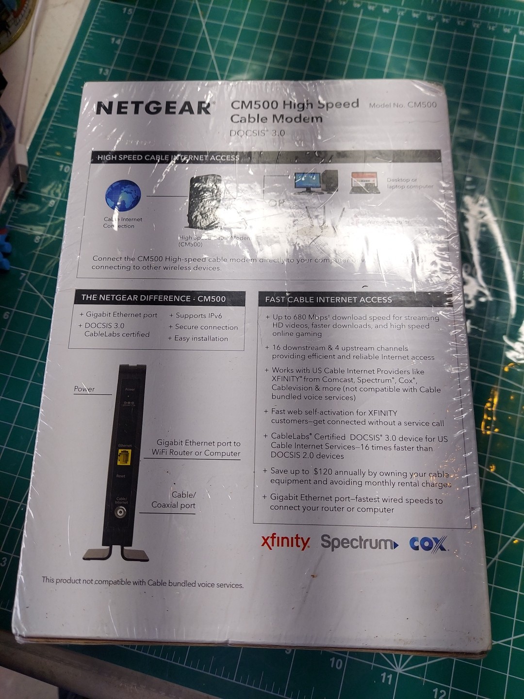 NETGEAR CM500-100NAS DOCSIS 3.0 High Speed Cable Modem New Sealed