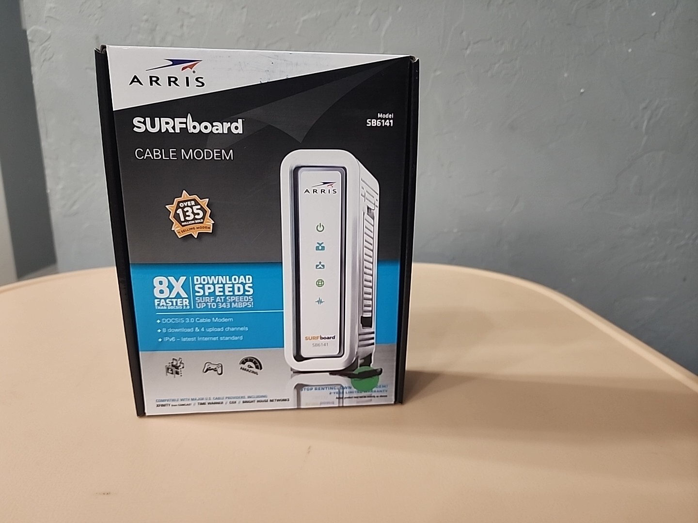 ARRIS SURFboard SB6141 8×4 DOCSIS 3.0 Cable Modem Whit Only Power Cable