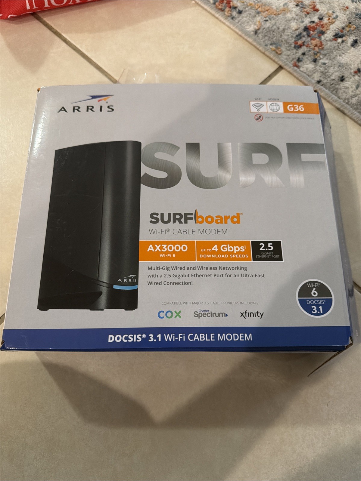 ARRIS – SURFboard G34 DOCSIS 3.1 WiFi 6 Cable Modem – AX3000 – 4 GBPS READ DESC