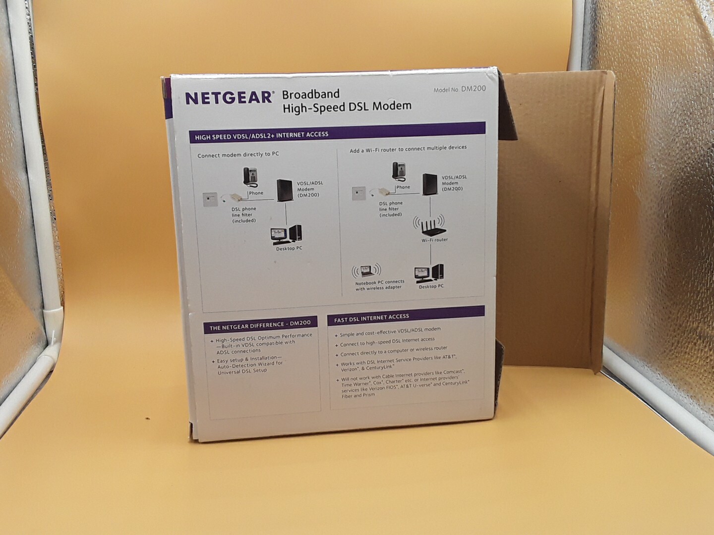 NETGEAR DM200-100NAS DSL VDSL High Speed Broadband Modem