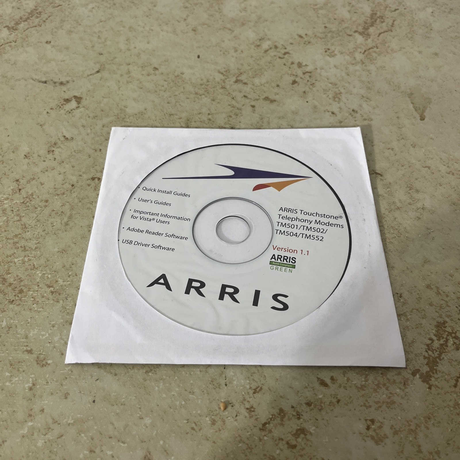 ARRIS TOUCHSTONE TELEPHONE CABLE MODEMS Ver. 1.1 CD TM501/TM502/TM504/TM552