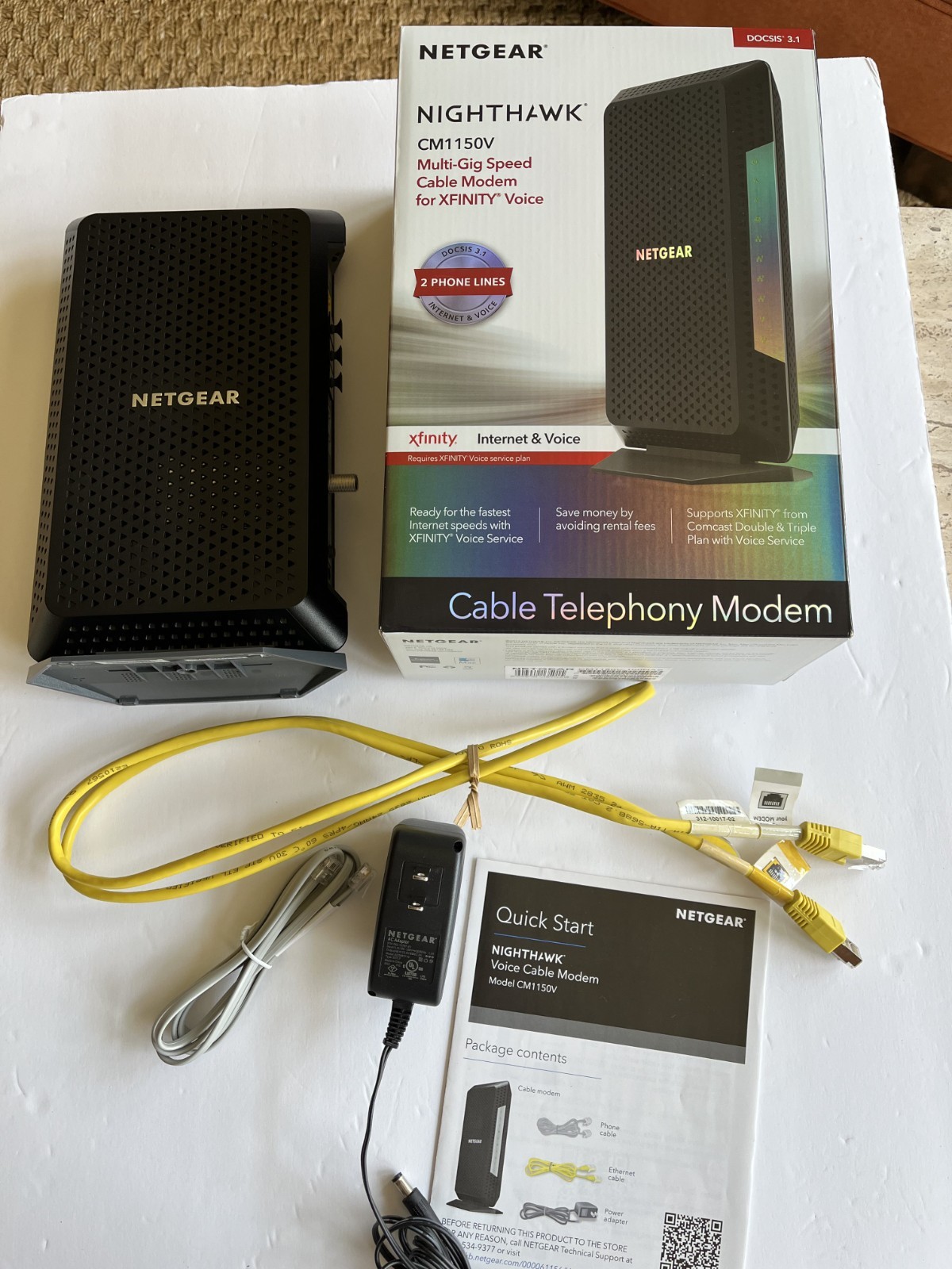 NETGEAR CM1150V Nighthawk Multi-Gig Speed Cable Modem for XFINITY Voice