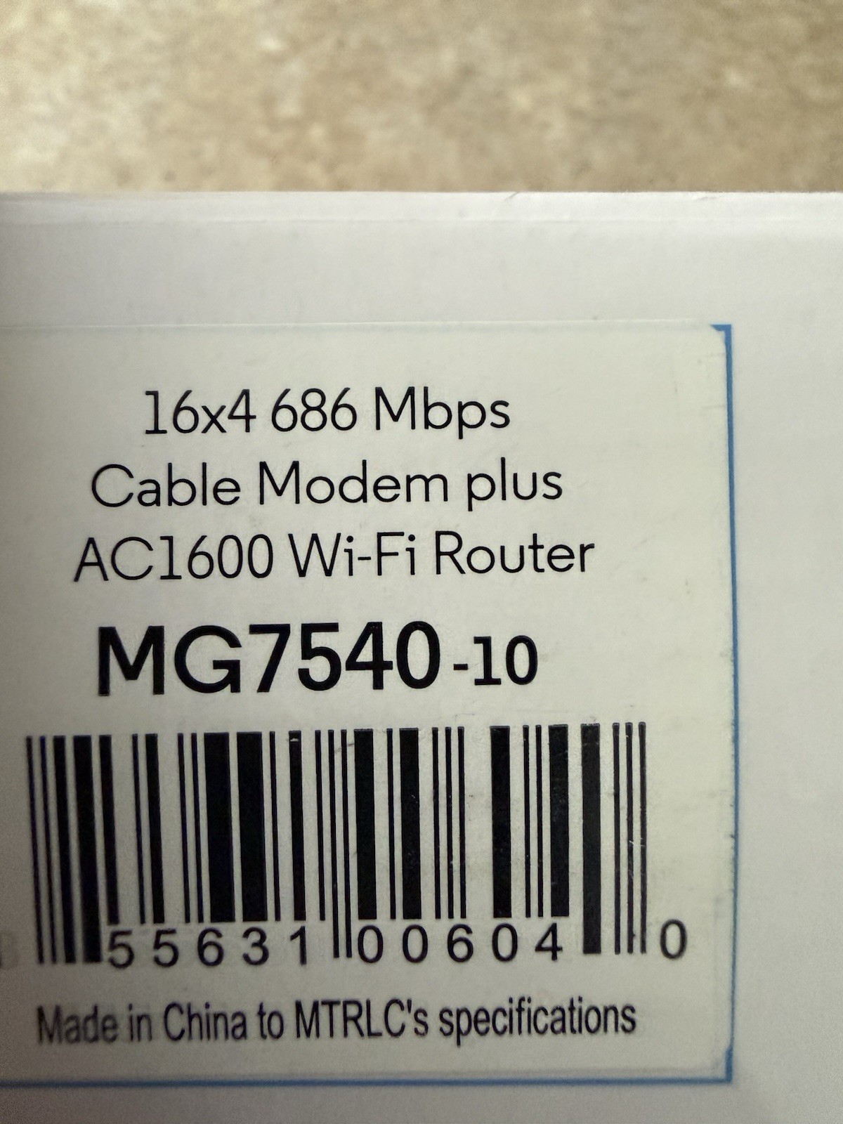 Motorola MG7540-10 16×4 Cable Modem – Black