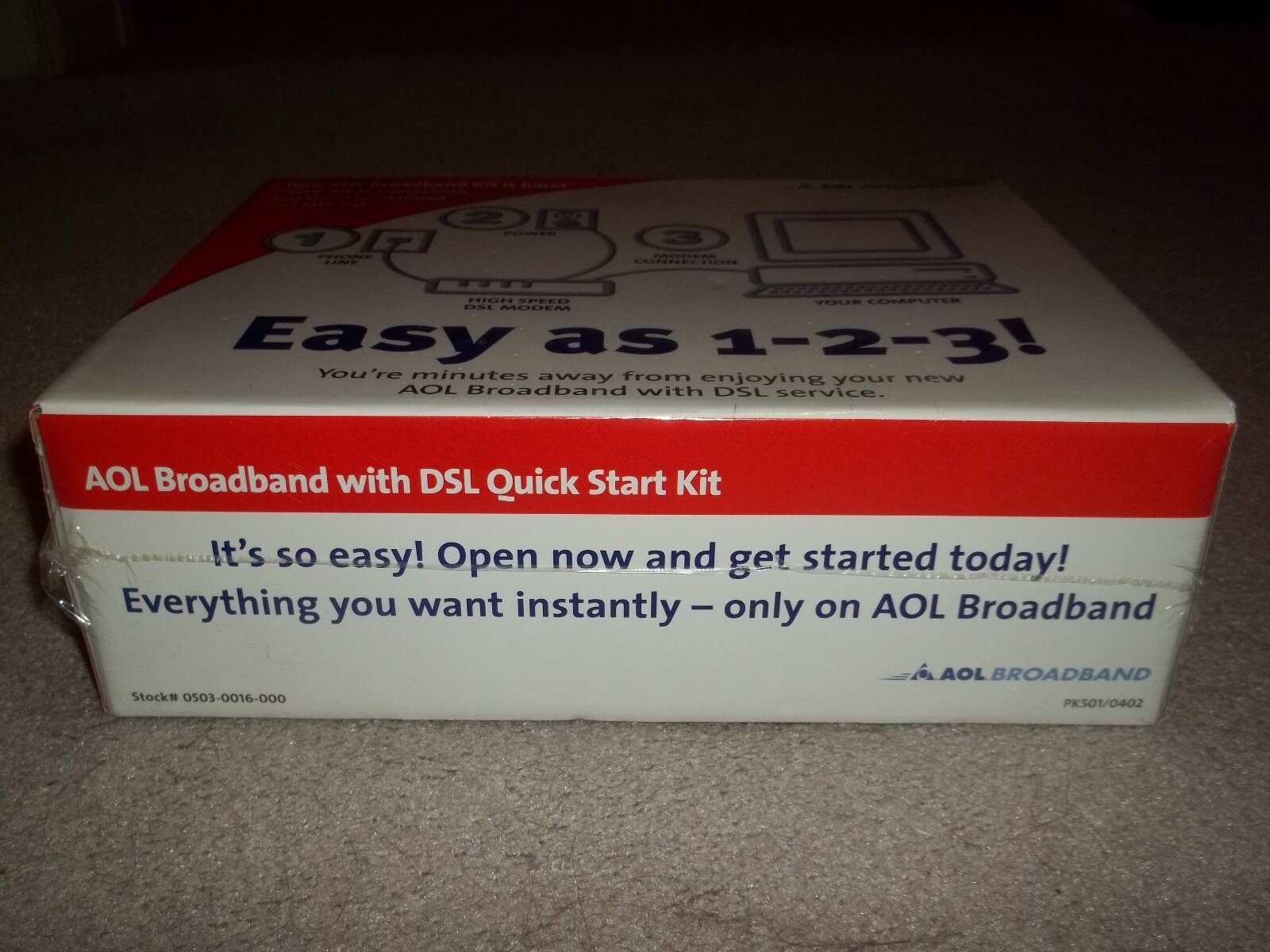 New Sealed Vintage Rare AOL Broadband w/ DSL Quick Kit Modem 2002 Action-Tec NIB