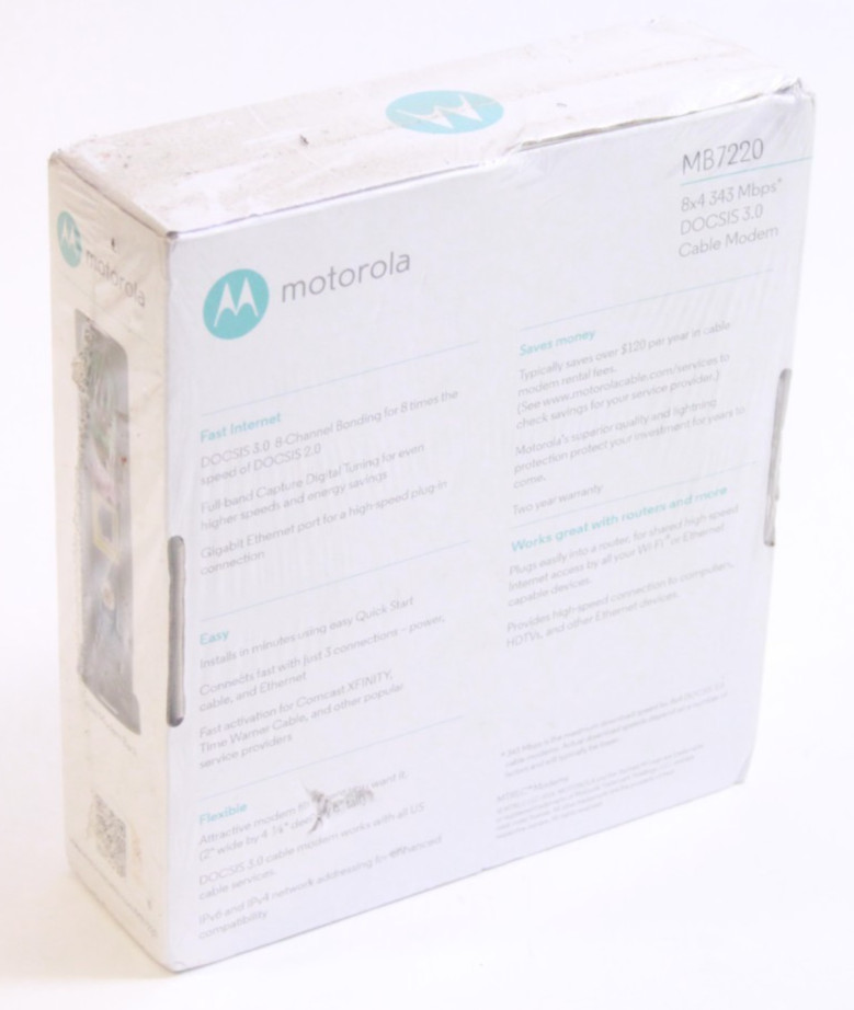 Unused Motorola MB7220-10 8×4 343Mbps DOCSIS 3.0 Cable Modem