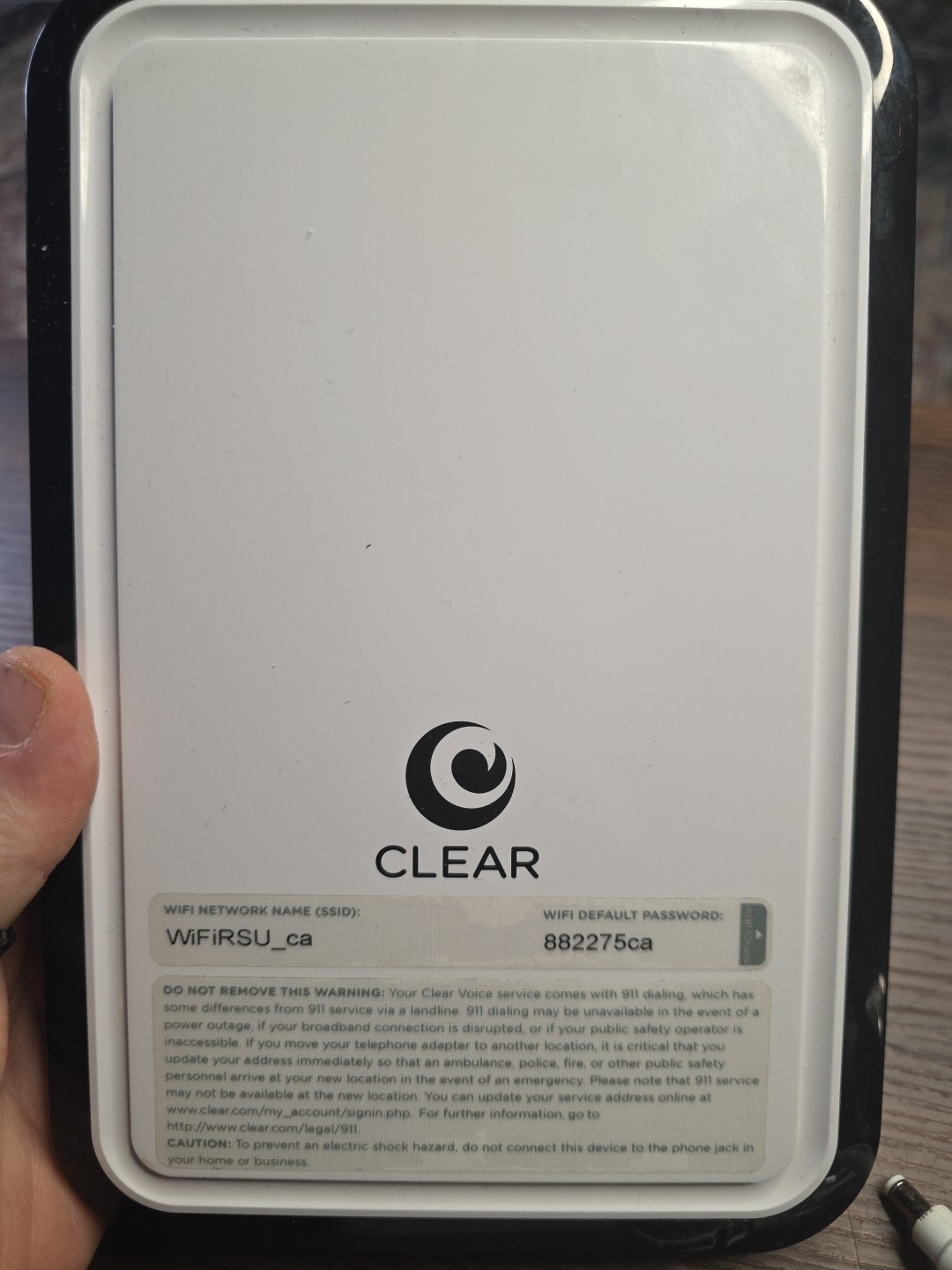 Clear Model# WIXFBR-117 4G/LTE Modem Router With Power Adapter TESTED & WORKING!