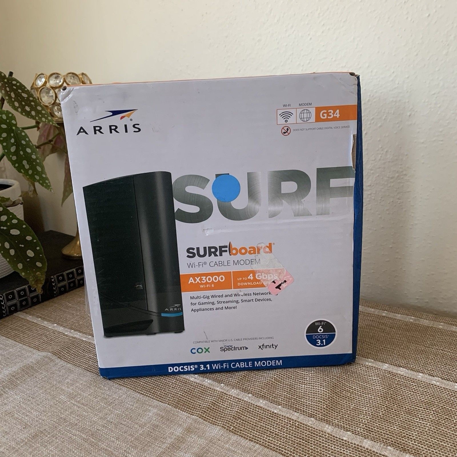ARRIS SURFboard G34 DOCSIS 3.1 Wi-Fi 6 Cable Modem AX3000 For Repair Parts Only