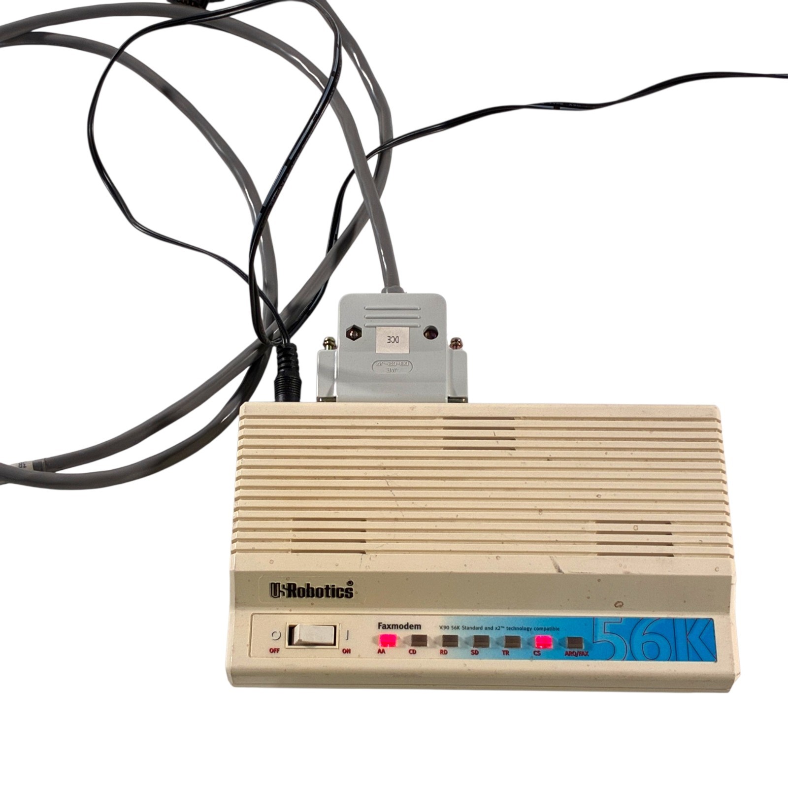 USRobotics Sportster 56K External Dial-Up Modem Model 0701 00568603 w/ Cable