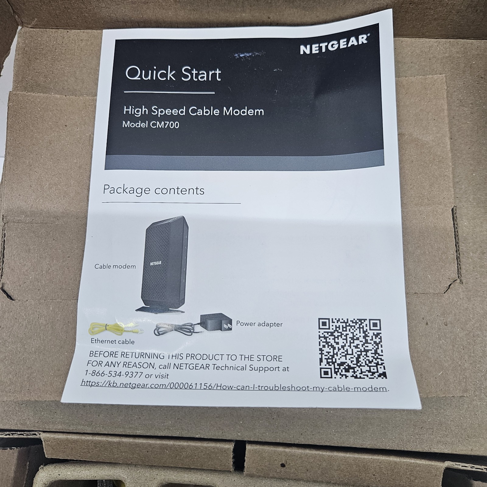 NETGEAR CM700-100NAS Cable Modem (REFURBISHED)
