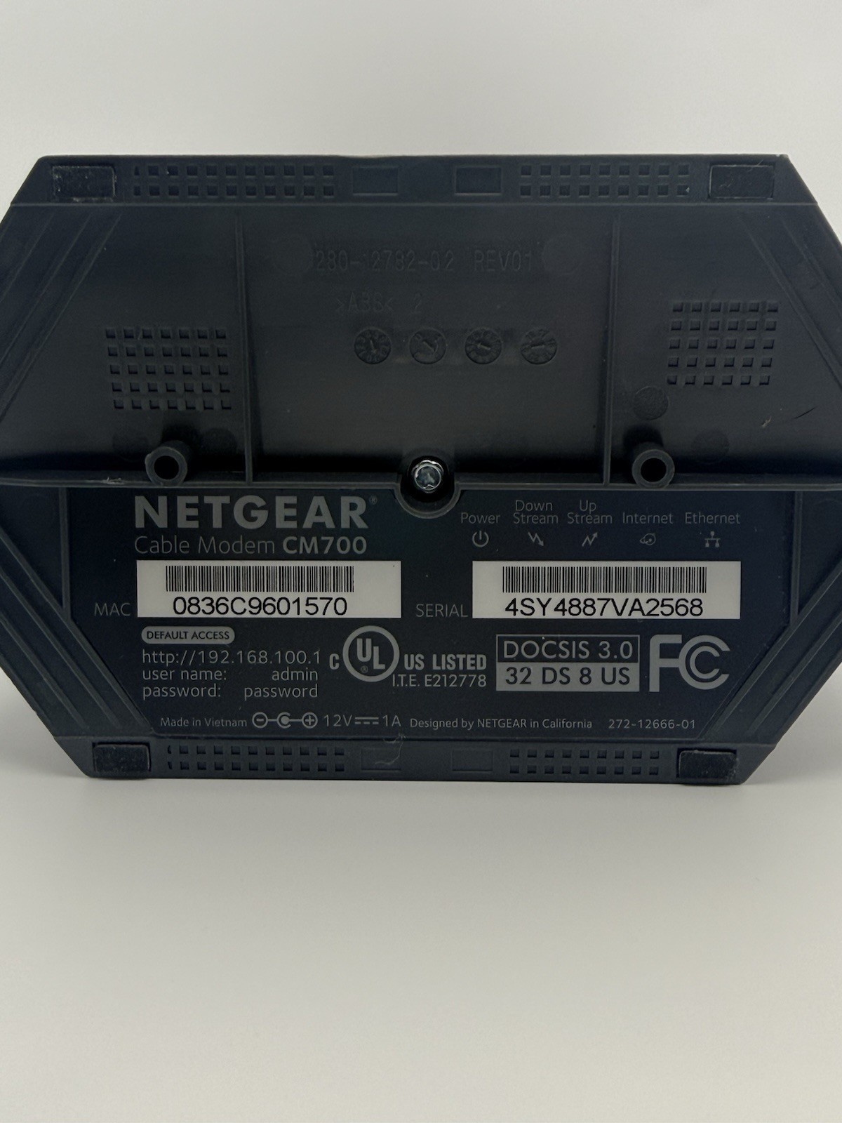 NETGEAR CM700 High-Speed Cable Modem W/ Power Cord