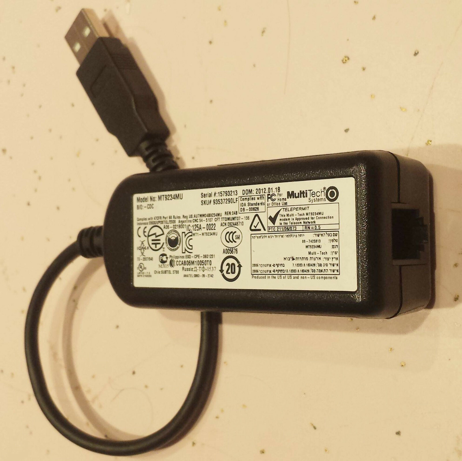 MultiTech USB MultiMobile MT9234MU-CDC