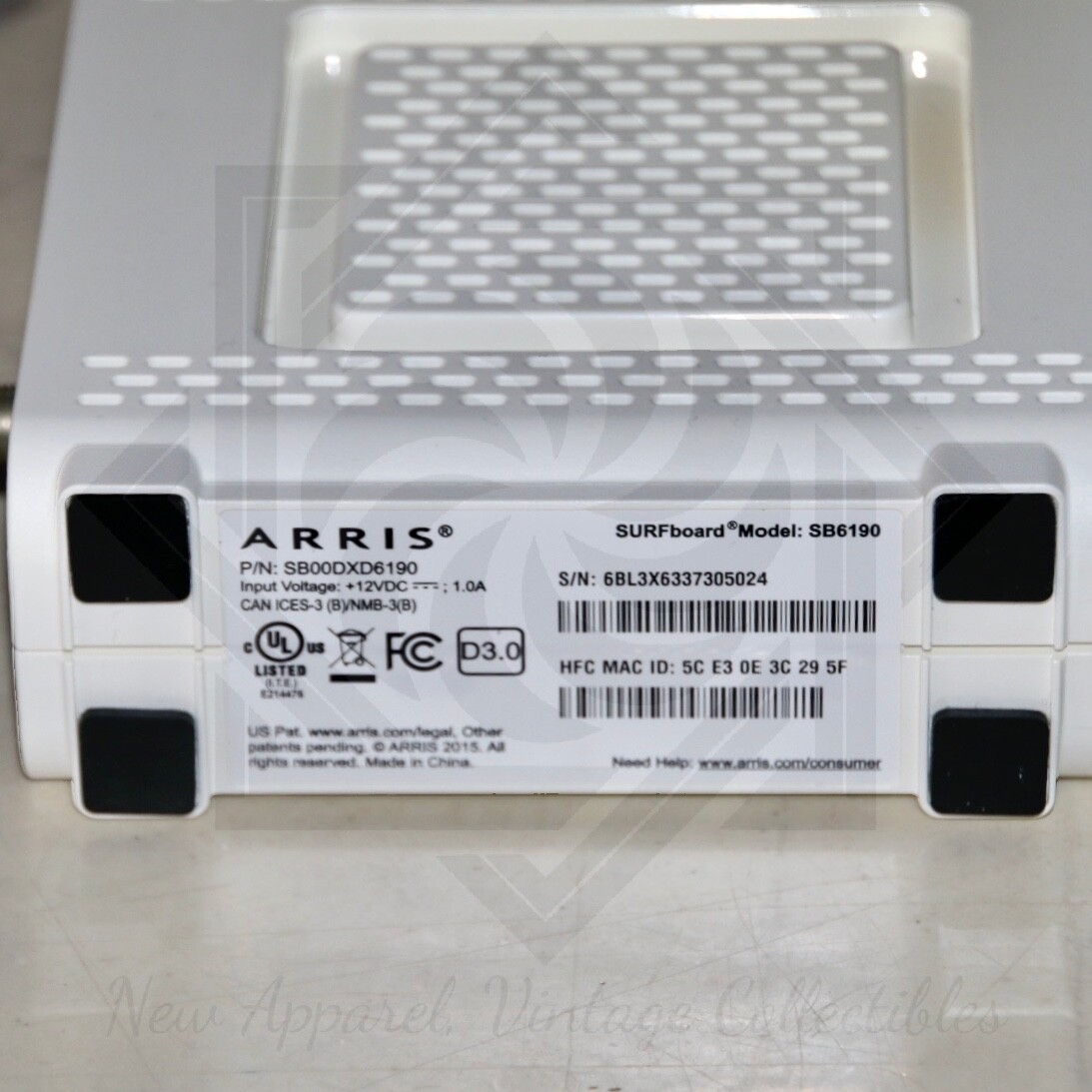 ARRIS Surfboard SB6190 1Gbps Speed DOCSIS 3.0 Cable Modem, White, Working Cond.