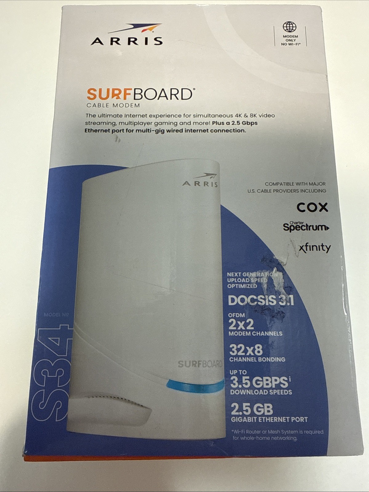 [Open Box] ARRIS Surfboard S34 DOCSIS 3.1 Multi-Gigabit Cable Modem