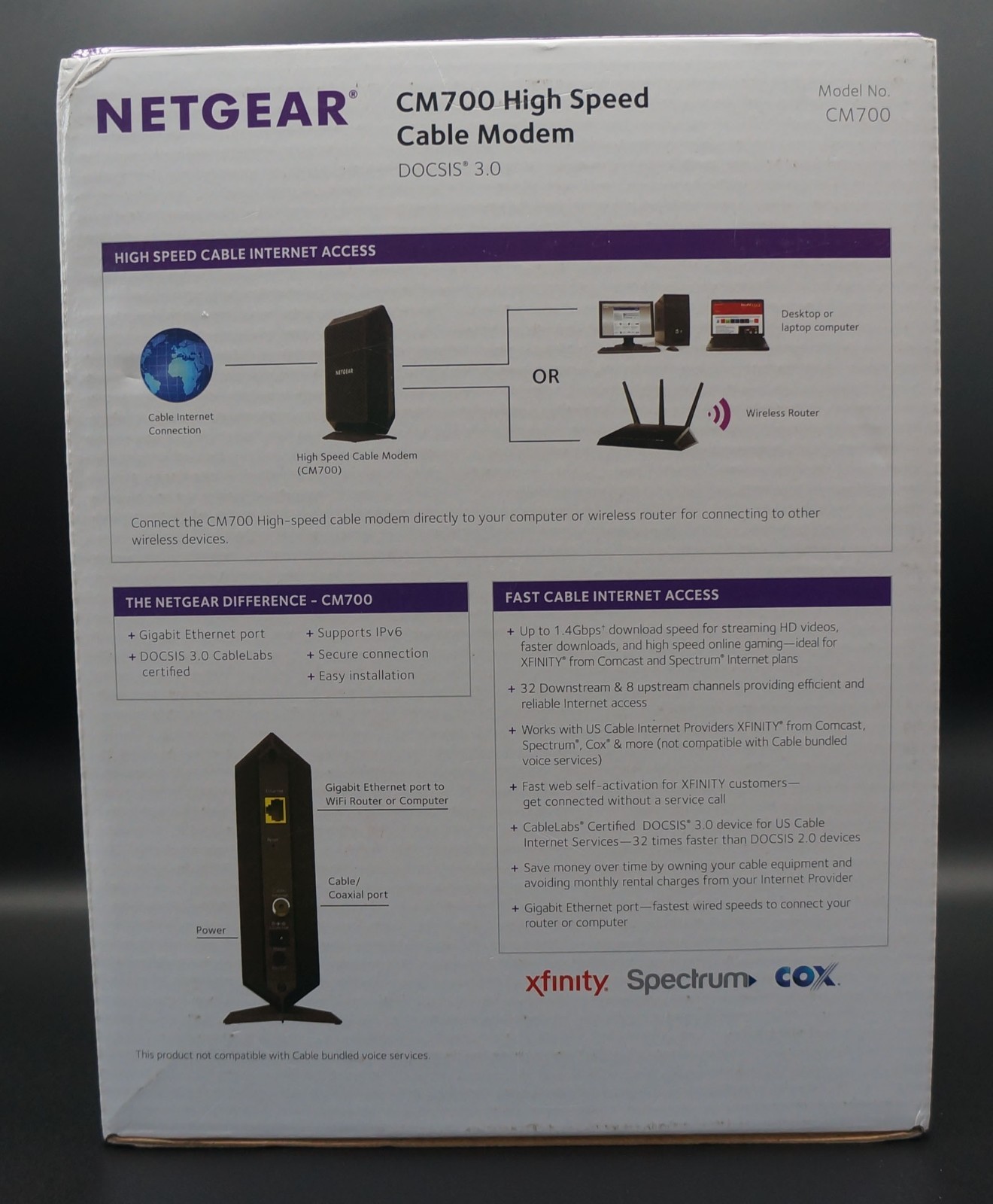 NETGEAR CM700 DOCSIS 3.0 Cable Modem – Used & Works