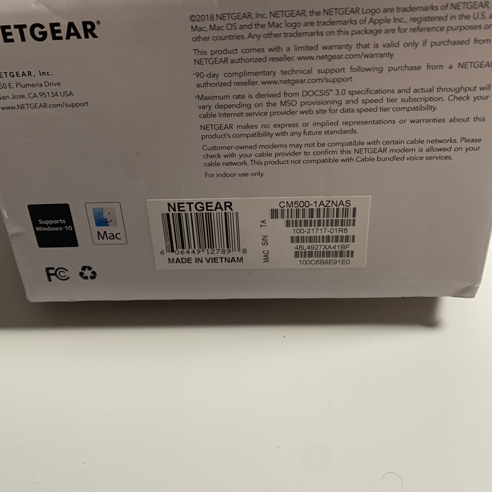 NETGEAR Cm500-1aznas 16×4 DOCSIS 3.0 Cable Modem Max Download Speeds of 680mbps