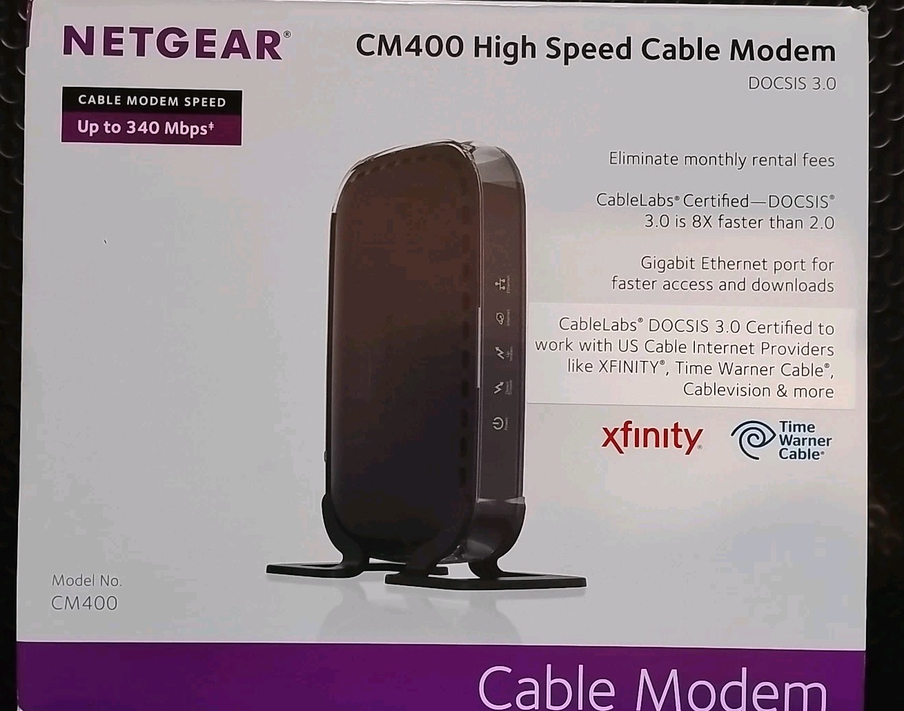 Netgear CM400 High Speed Cable Modem Complete With Instructions