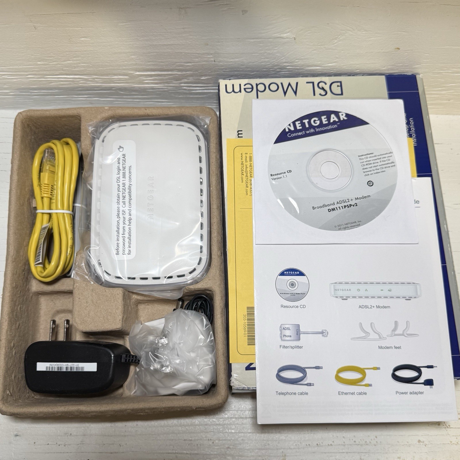 Netgear Broadband DM111PSP-100NAS Wired Single Ethernet Port ADSL2 Plus Modem