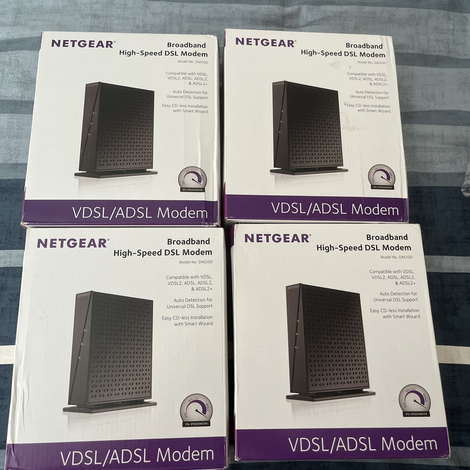 Lot of 4 NETGEAR Broadband High-Speed DSL Modem VDSL/ADSL (DM200)Open Box