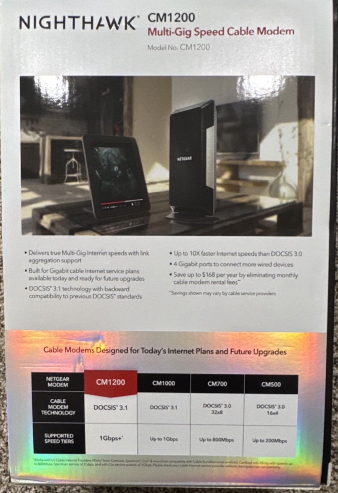 NETGEAR Nighthawk CM1200 DOCSIS 3.1 Cable Modem 4 LAN Ports xfinity Spectrum