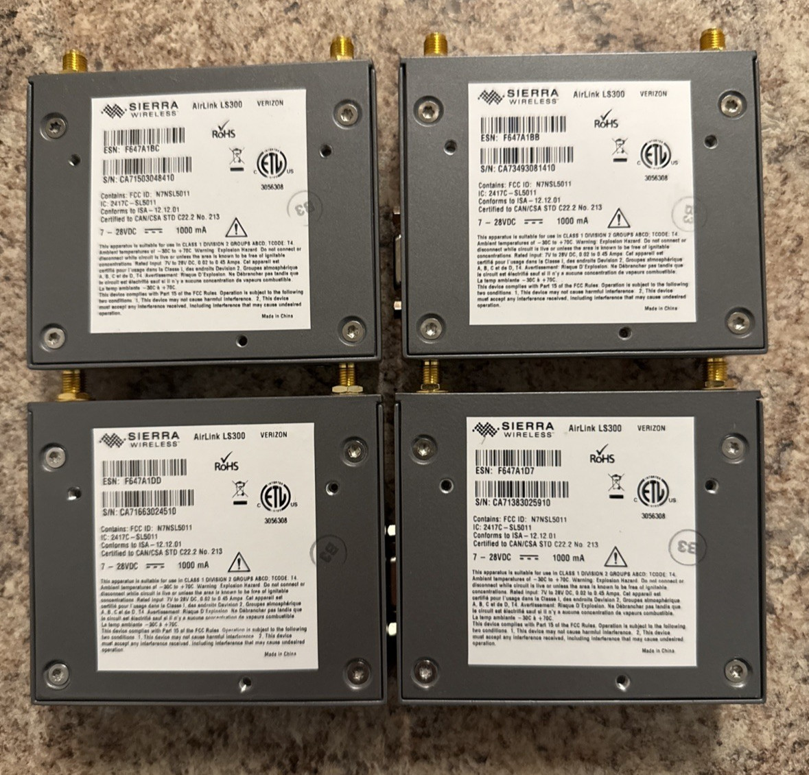 Lot of 4 Sierra Wireless Airlink LS300 Industrial Router