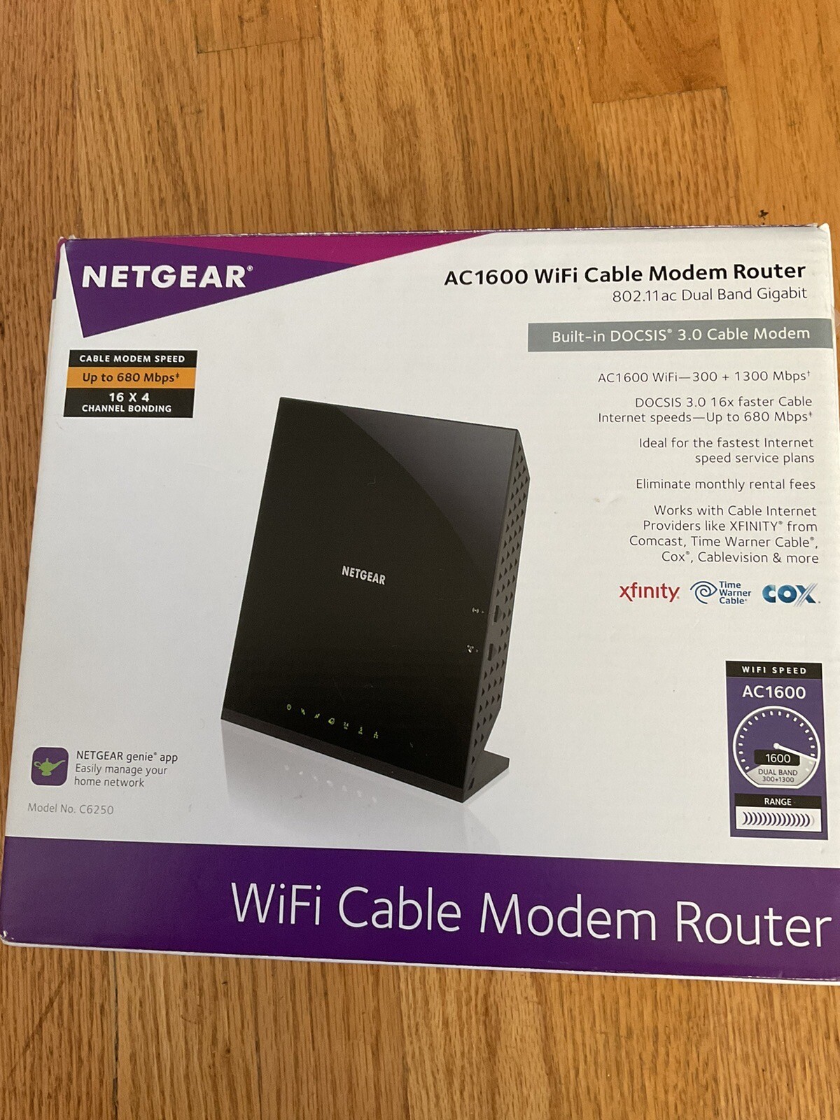 NETGEAR AC1600 Wifi Router Model C6250 DOCSIS 3.0 Cable Modem