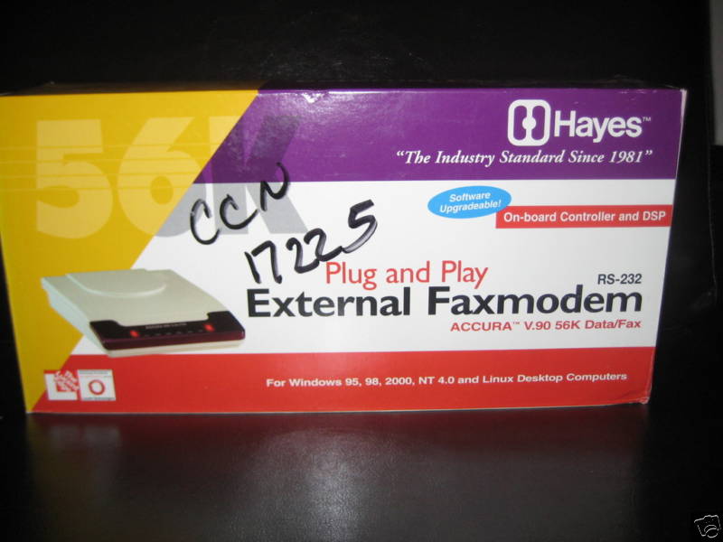 New Hayes 03328-A Accura 56K FaxModem V.90 RS-232 Modem H08-03328