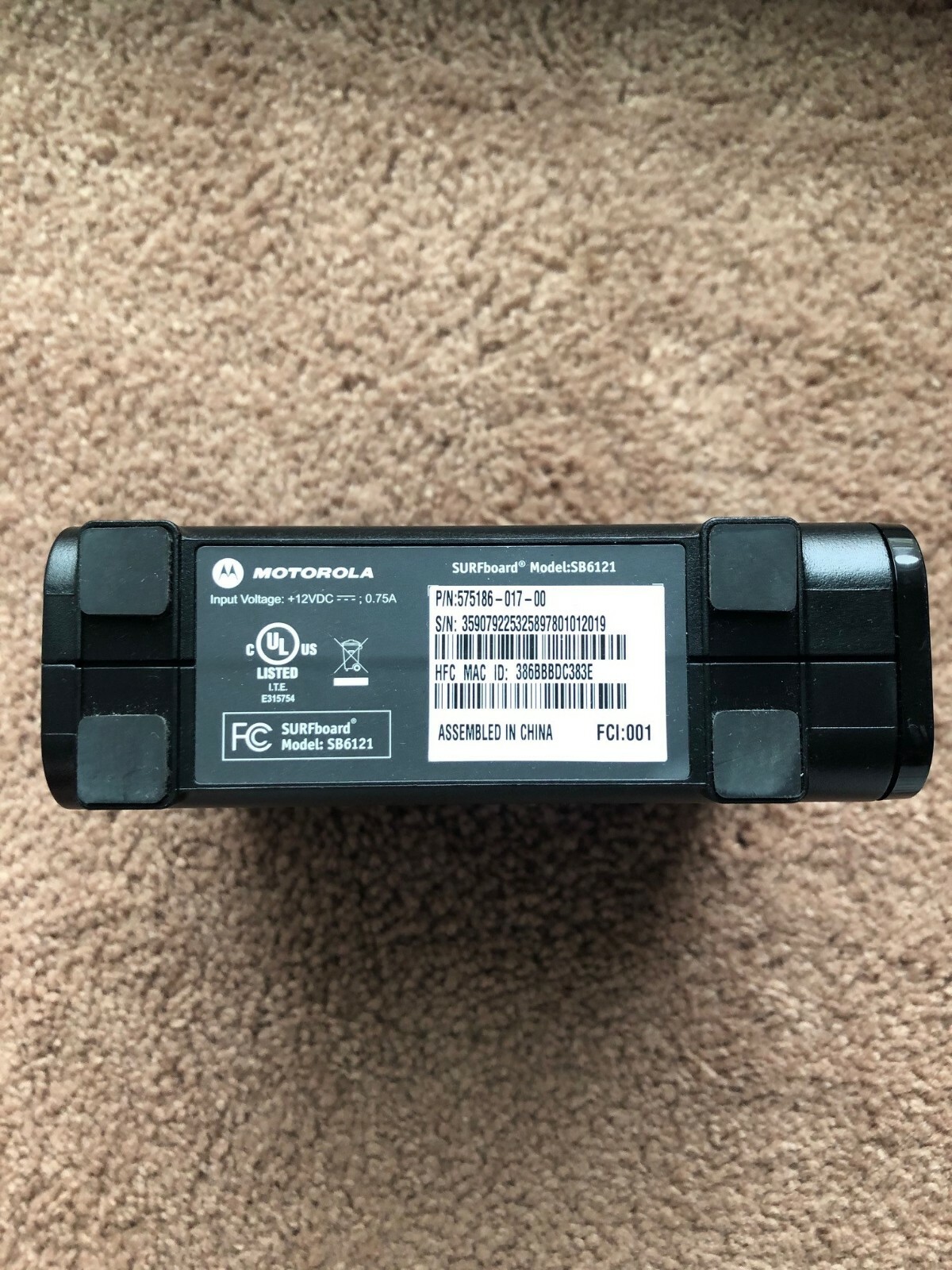 Motorola SURFboard SB6141 Docsis 3.0 Cable Modem w/ cables