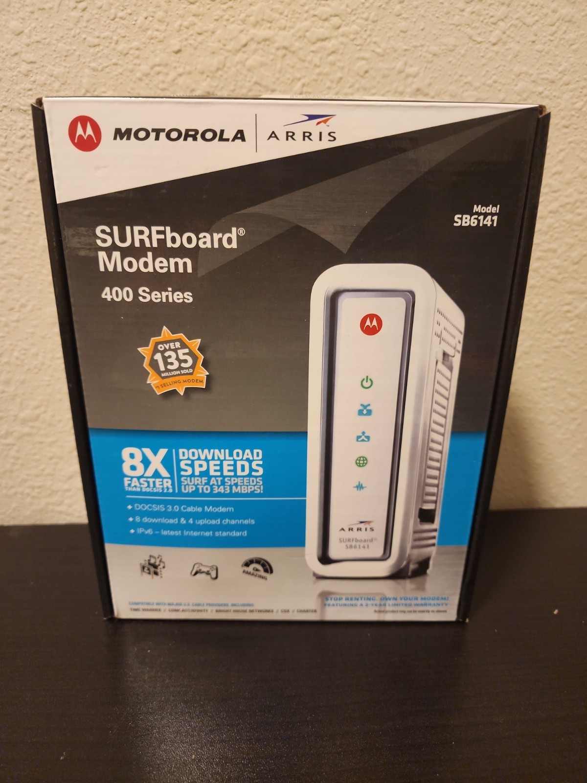 ARRIS SURFboard Sb6141 Motorola Surf Board Modem & OEM Power Cable