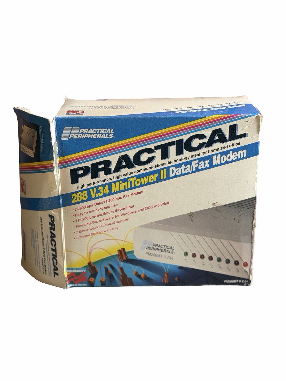 Practical Peripherals PM288MT 1000mA Mini Tower II V.34 External Data/Fax Modem