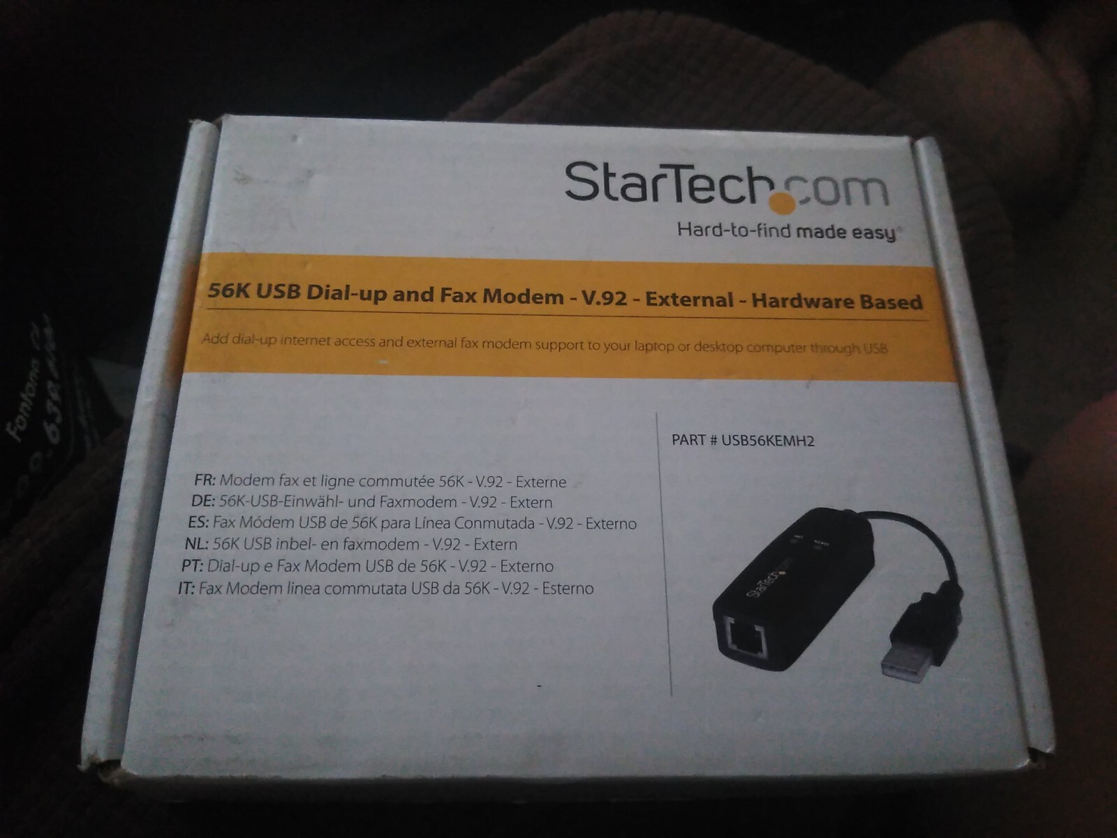StarTech.com 56K USB dial up & fax modem V.92 external hardware base USB56KEMH2