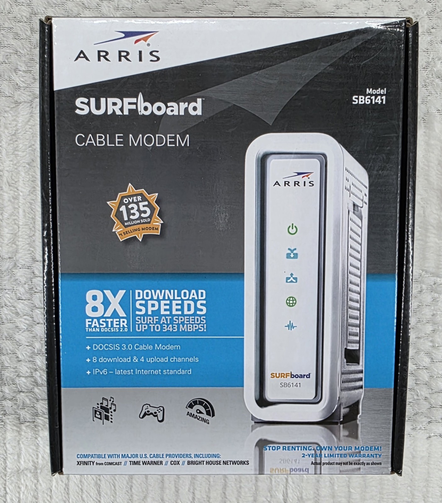 ARRIS Motorola Surfboard SB6141 DOCSIS 3.0 Cable Modem New Open Box