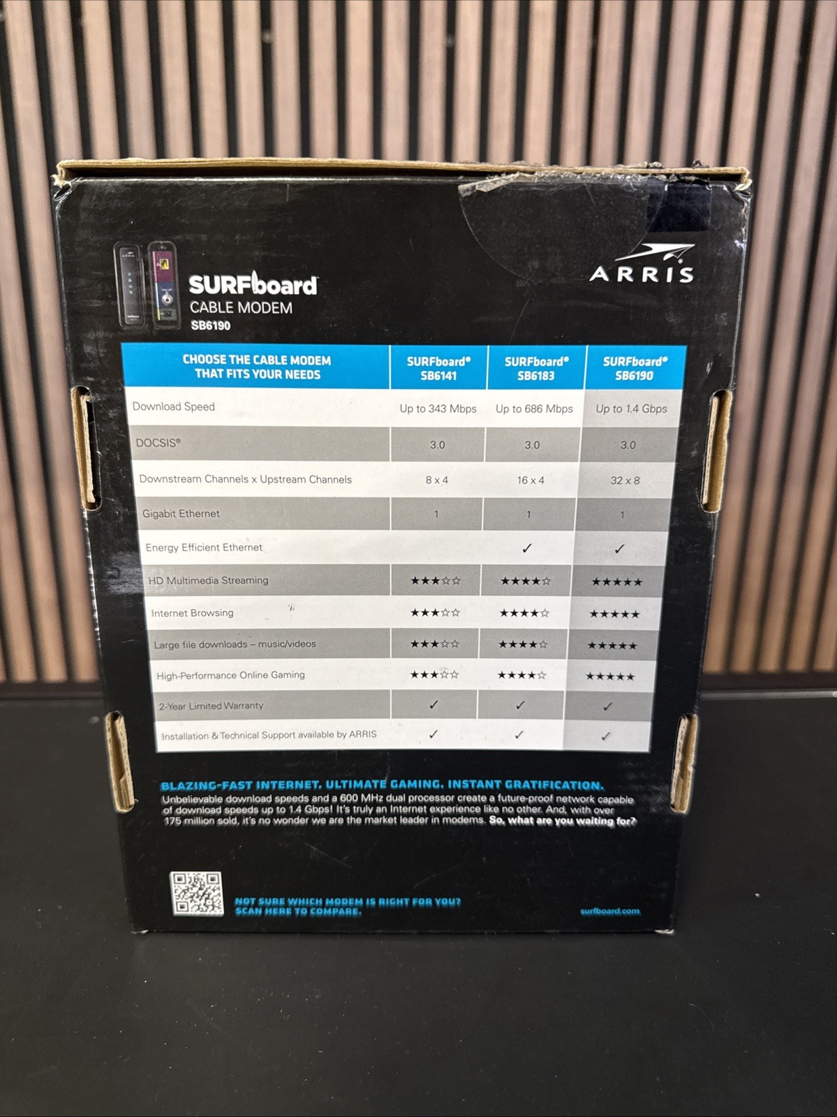 Arris Surfboard SB6190 1.4 GBPS DOCSIS 3.0 32X8 Cable Modem